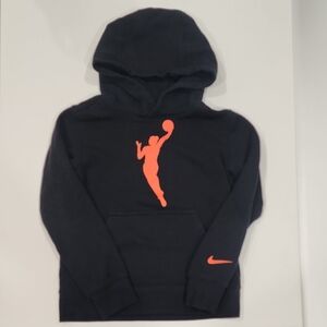 WNBA Nike Kids Black Hoodie with Bold Orange Design